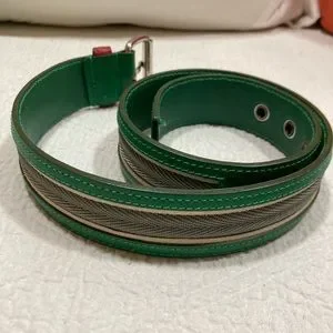 Prada green, grey, red leather belt NWOT. Prada | Accessories | Prada Green Grey Red Leather Belt Nwot  main image 2